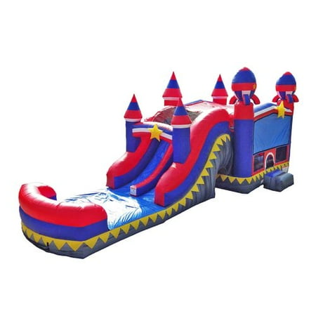 Titan Rocket - JumpOrange Rocket Titan Plus Inflatable Water Slide Combo Bounce House