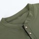 thumbnail image 4 of Camisa Elvqul Hombre Verde del Ejército Casuales Liso Stretch Manga Corta Cuello Mao Botones, 4 of 8