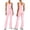 Hot Pink, variant on Women Workout Sets Stretch Gym Yoga 2 Piece Outfits Crossover Flare Leggings & Crop Tank Top Set with Contrast Trim