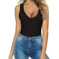Vafful Bodysuit for Women V Neck Summer Sleeveless Tank Tops Bodysuit Ribbed Womens Sexy