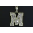 thumbnail image 2 of 2Ct Round Cut Moissanite M Initial Letter Pendant 14K Yellow Gold Plated, 2 of 4