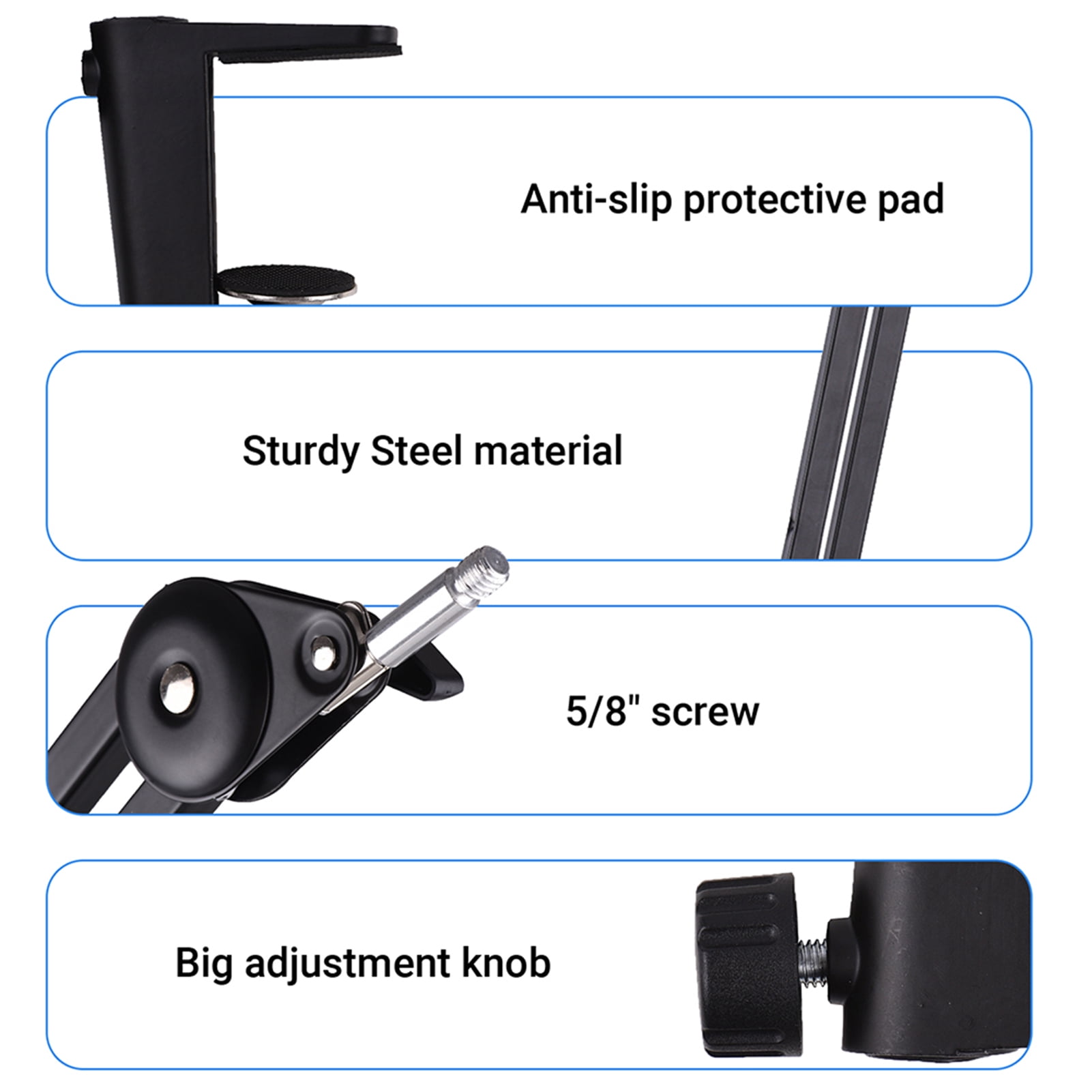 microphone arm stand Microphone Microphone Stand Set Heavy Duty Mic Suspension Scissor Boom Arm with Clamp Sticky Tape for Singing Live Stream
