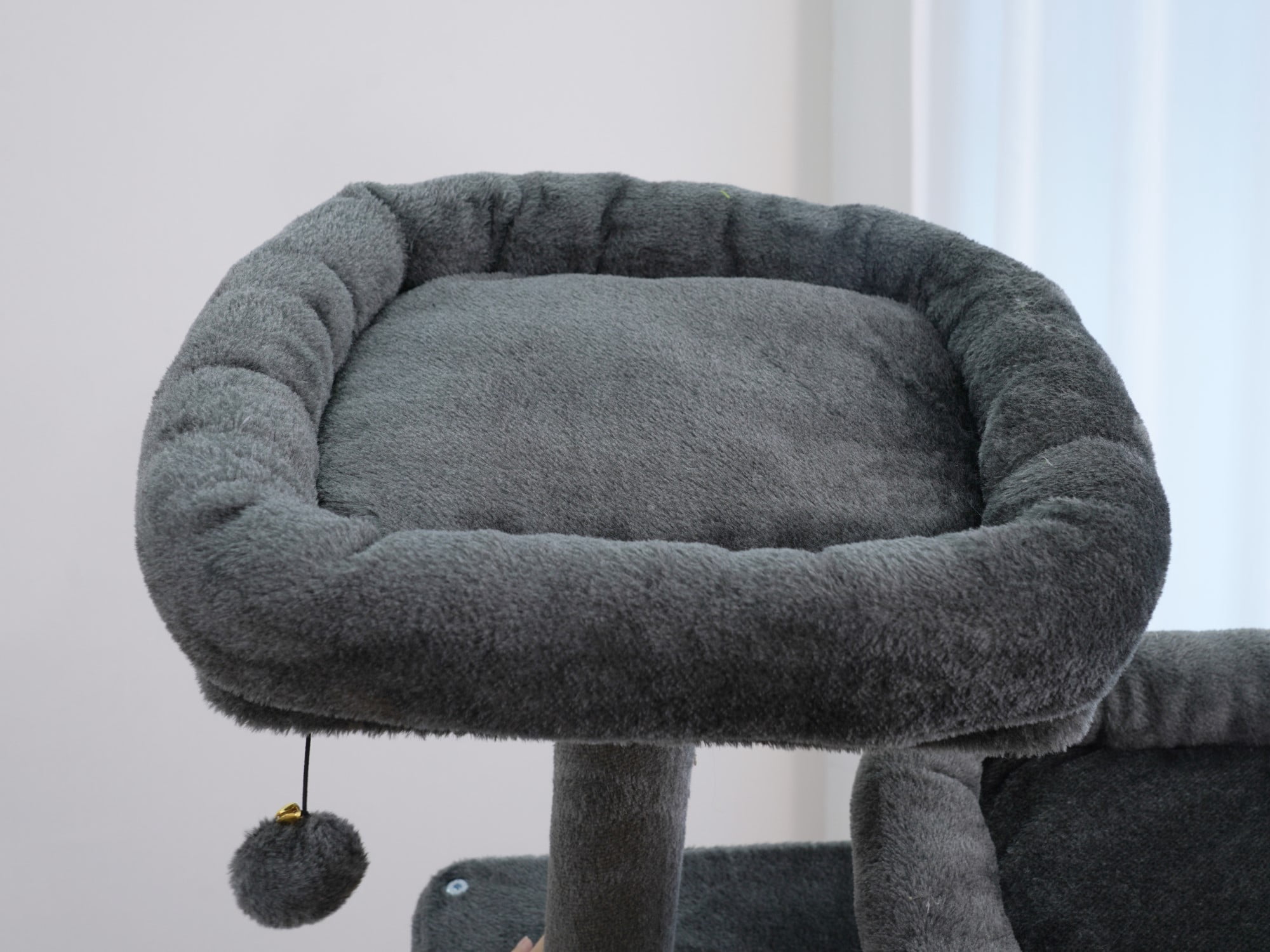 Vibrant Life Heavy Duty 8-Level 66" Cat Tree with Two Condos, Scratching Ramps, and Hammocks, Dark Gray
