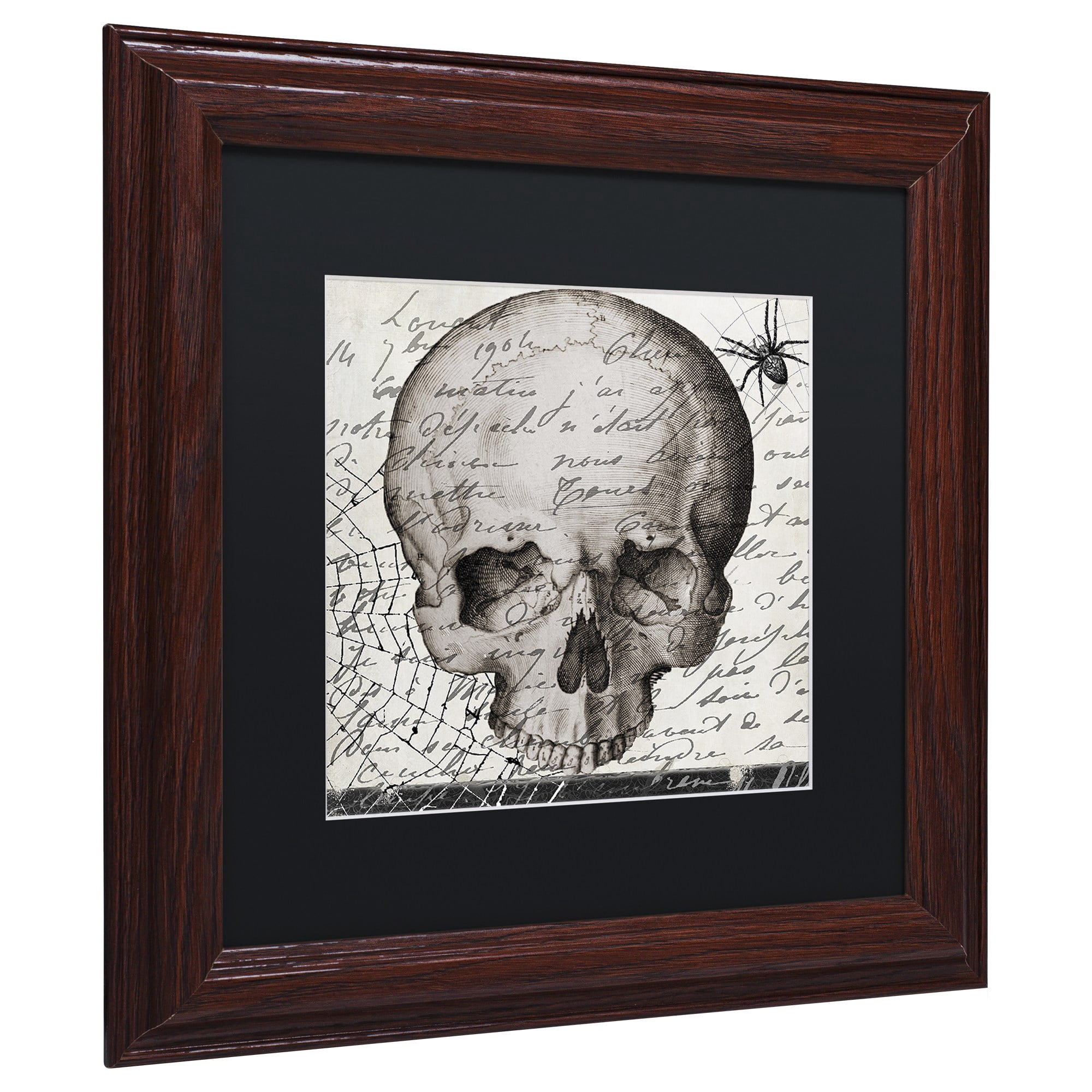 Trademark Fine Art "Halloween Skull" Canvas Art by Color Bakery, Black Matte, Wood Frame