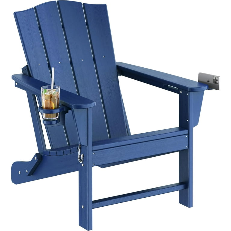 Veado Folding Adirondack Chair Outdoor, HDPE Plastic Adirondack