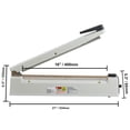 thumbnail image 2 of KFFKFF Manual Impulse Sealer, 16-inch, with Adjustable Heat Settings, Ideal for Sealing PE, PP, Mylar, and Plastic Bags. Aluminum Construction, Mobile Design Includes Additional Replacement Kit, 2 of 9