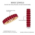 thumbnail image 6 of Rosec Jewels Lab Grown Ruby Eternity Band - AAAA Quality Certified - Emerald Cut Ruby Anniversary Band - Ready to Gift, 18K Yellow Gold, US 11.50, 6 of 7