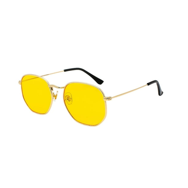 Hombres y Mujeres de la Moda Polígono Gafas de sol Gafas de montura de metal ligero