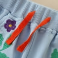 thumbnail image 6 of Odeerbi Kids Girls Jogger Pants Floral Cotton Sweatpant 2-6 Years Kids Casual Flower Embroidery Pant Cute Elastic Waist Pants with Pocket Blue, 6 of 8