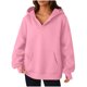 thumbnail image 3 of Sudadera con capucha gris,Blusa con capucha y cuello en V para mujer, top informal de manga larga con bolsillo, corte holgado y suave, camiseta de color liso para ropa urbana, sopatenor, 3 of 9