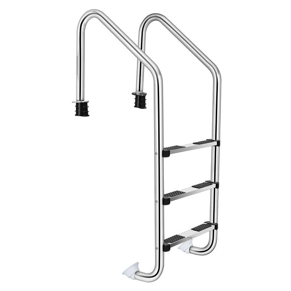 Costway 57.8" Stainless Steel Anti-Slip 3 Step Pool Ladder for In-Ground Pools