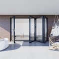 thumbnail image 2 of KaMic 120" x 96" 4 Panels Alumnium Folding Door In Black, One Door Right Swing Out Three Door Folded From Left To Right, 2 of 20