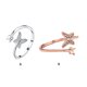 thumbnail image 5 of Sonducket Anillo abierto ajustable de amplia aplicación con anillos de mariposa para mujer, anillo de dedo anular ajustable Ropa, zapatos y accesorios Miscelánea Plata, 5 of 6