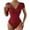 Red, variant on Timegard Womens Bodysuit Lace V Neck Cap Sleeve Slim Backless Comfy Rompers Panties Dance Solid Color