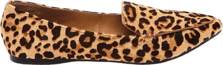 steve madden feather loafer flat leopard