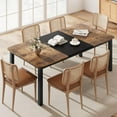 thumbnail image 1 of Industrial Dining Table for 6-8 People, 78.7 in Long Wooden Kitchen Table with Sturdy Metal Frame, Seats 6 Rectangular Counter for Dinner, Kitchen, Dining Room - Rustic Brown & Black Finish, 1 of 9