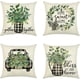 thumbnail image 1 of Fundas para cojines al aire libre 45 x 45 cm Funda de almohada de lino decorativa impermeable Flor Hojas verdes Funda de almohada para camión para sala de estar Sofá Patio Garde ER, 1 of 5