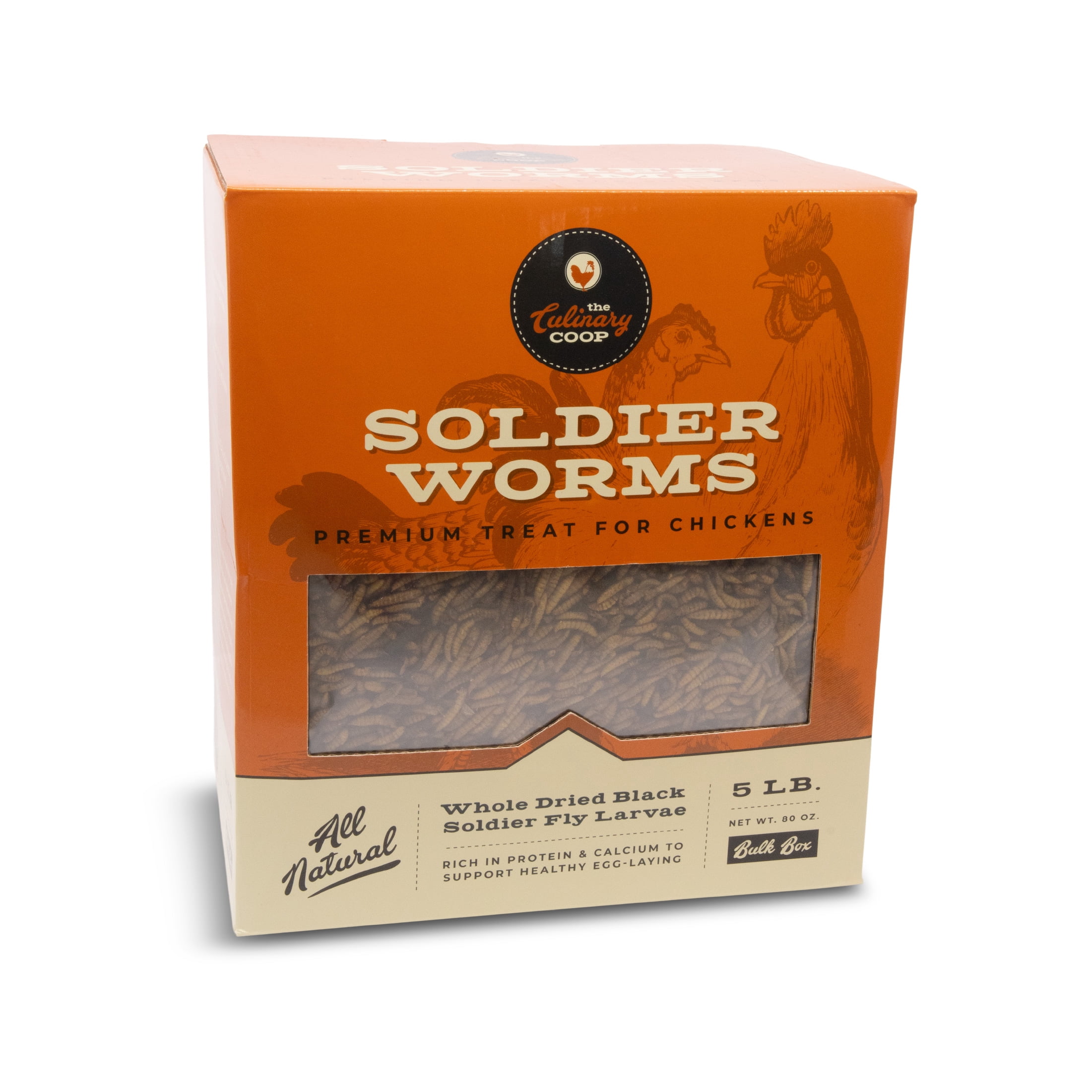 The Culinary Coop Soldier worms, Premium Treats for Chickens, 5 Pound Box