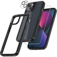 thumbnail image 1 of TAURI 5 en 1 para iPhone 15 Pro Max Funda de titanio, [no amarillea y defensa militar contra caídas] con 2 protectores de pantalla de vidrio templado + 2 protectores de lente de cámara, funda delgada, 1 of 4