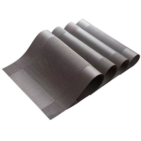 

4 pcs Table Placemats Heat Insulation Coaster Anti-slip Placemat Tableware Plate Mat (Silver)
