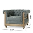 thumbnail image 3 of Noble House Petes Fabric Chesterfield Tufted Club Chair, Set of 2, Charcoal, 3 of 8