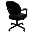 thumbnail image 2 of Swivel Tilt Dining Caster Chair with Arms in Black Fabric on Black, 2 of 5