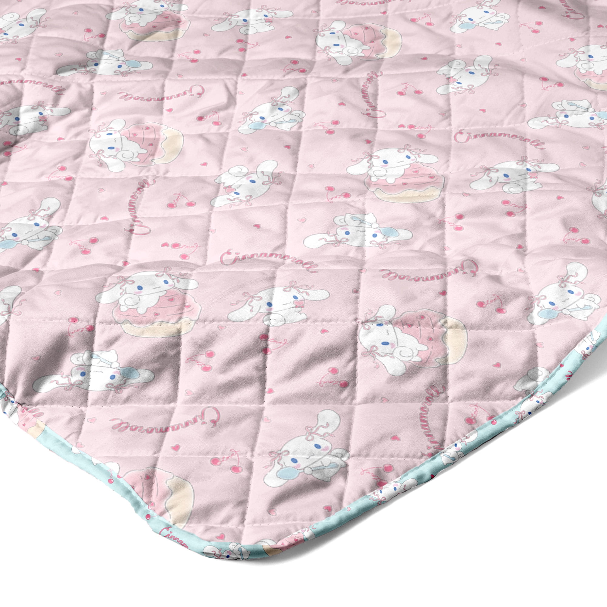 Cinnamoroll Cherry Cupcake Quilted Throw Blanket 60x80 inches, Kids Character Bedding