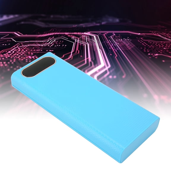 DIY Power Bank Box, Caja Dual de Batería USB Blue Power Bank Fácil de Usar A Gran Capacidad Con Pantalla Lcd para acampar