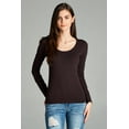 thumbnail image 2 of Emmalise Womens Junior and Plus Size Basic Scoop Neck Tshirt Long Sleeve Tee, 2 of 4