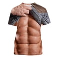 thumbnail image 5 of ZCFZJW Muscle Tee Shirts for Men,Fake Abs T Shirt Big and Tall Regular Fit Funny Short Sleeve 3D Graphic Tees Casual Slim Fit Summer Tops Khaki#04 XXXL, 5 of 5