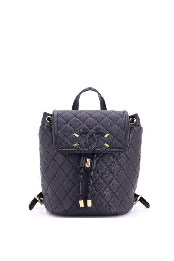 Pre-Owned Filigree Backpack Quilted Caviar Small By Rebag