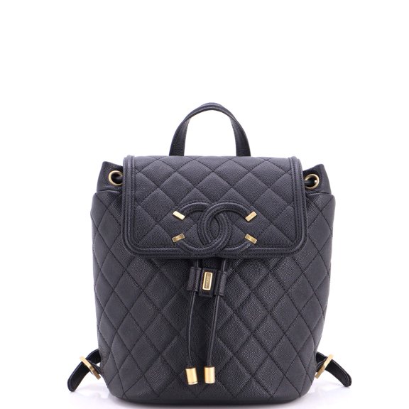 Pre-Owned Filigree Backpack Quilted Caviar Small By Rebag