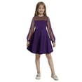 thumbnail image 6 of ZACPNCV Girls Contrast Mesh Long Sleeve High Waist A Line Short Dress with Pockets Multicolor 15-16 Years, 6 of 8