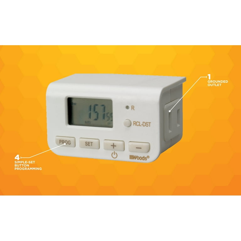 Woods 50007WD Indoor 24-Hour Digital Plug-In Timer, 2 Pack, 1 Polarized Outlet, Ideal For Automating Your Holiday Decorations and Christmas Tree Lights Woods 50007WD Indoor 24-Hour Digital Plug-In Timer, 2 Pack, 1 Polarized Outlet, Ideal For Automating Your Holiday Decorations and Christmas Tree Lights
