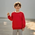 thumbnail image 3 of Sweatshirt Long Sleeve Kids Red Sweatshirt Oversized Crewneck Sweatshirts Fall Winter Clothes Girls Clothes 4-5 Years Boys Girls Fashion, 3 of 4