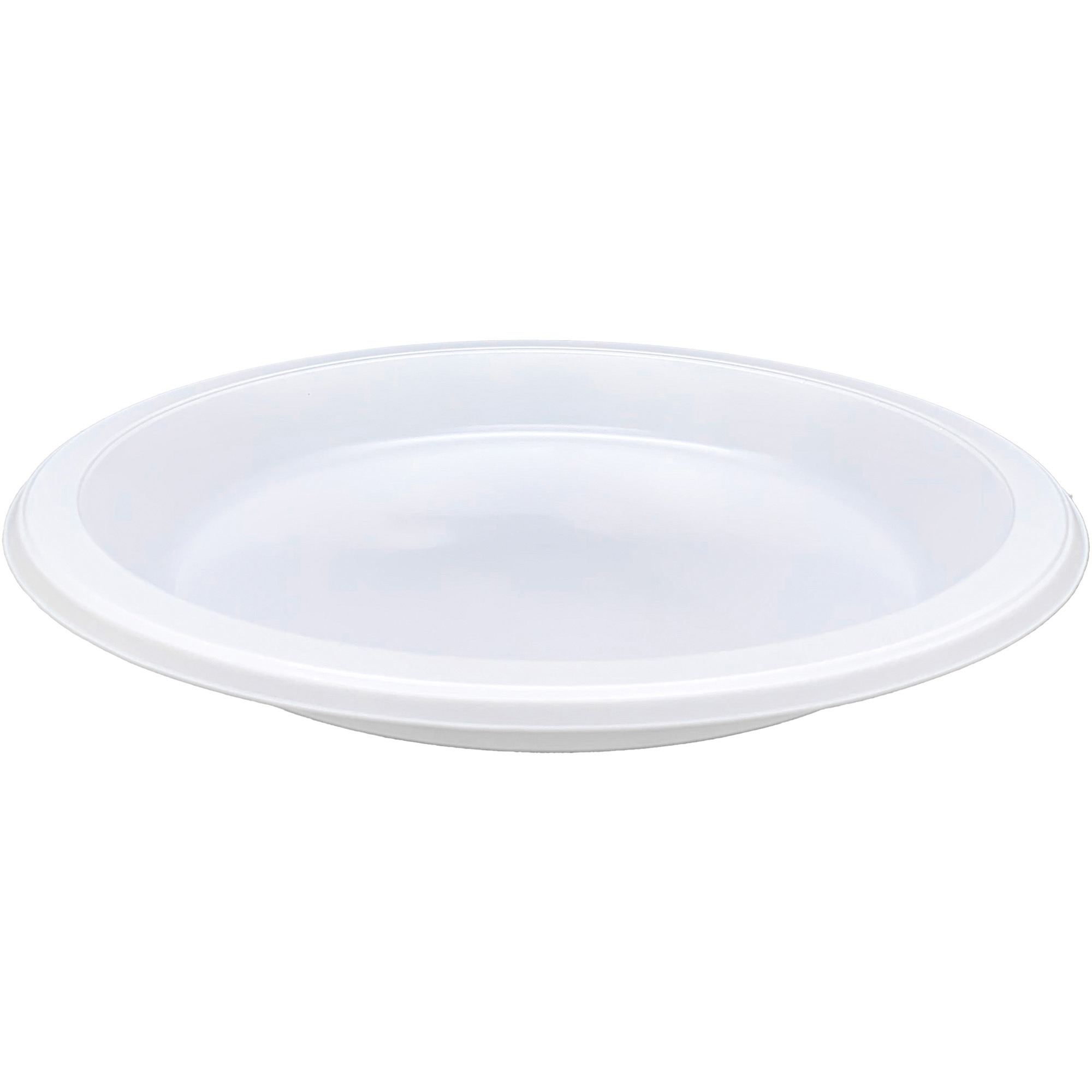 Genuine Joe 10-1/4" Large Plastic Plates - 125 / Pack - Disposable - Warm White - Plastic Body - 500 / Carton