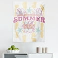 thumbnail image 1 of Pink Tapestry, Summer Theme Flowers and Surf Image in Vintage Designed Print, Fabric Wall Hanging Decor for Bedroom Living Room Dorm, 5 Sizes, Pale Yellow White, by Ambesonne, 1 of 1