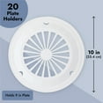 thumbnail image 5 of Set of 20 DISEN Reusable Plastic Paper Plate Holders, Holds 9-inch Plates for Picnics, BBQ, Birthdays, Camping Trips, Parties, Summer Vacation Supplies (White, 10-inch), 5 of 10