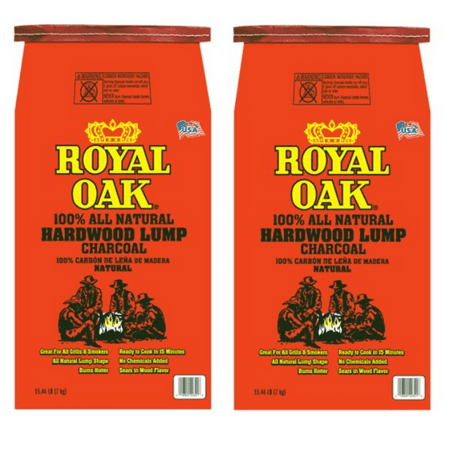 (2 pack) Royal Oak All Natural Hardwood Lump Charcoal, 15.44LB