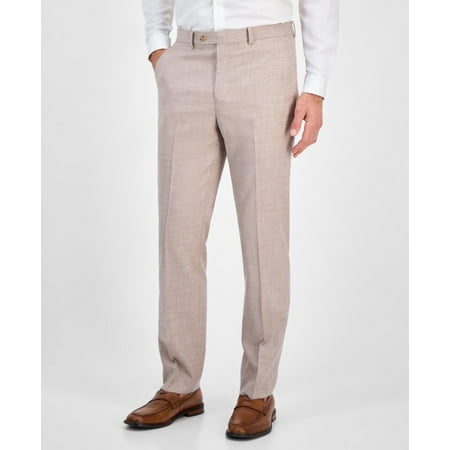Tallia Mens Classic fit Dress Pants 32 / 30 Beige Solid