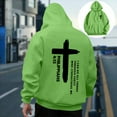 thumbnail image 2 of Lorytime Mens Hoodies Sweatshirt Letter Print Pullover Long Sleeve Drawstring Tops with Pocket Outerwear Green 3XL, 2 of 7