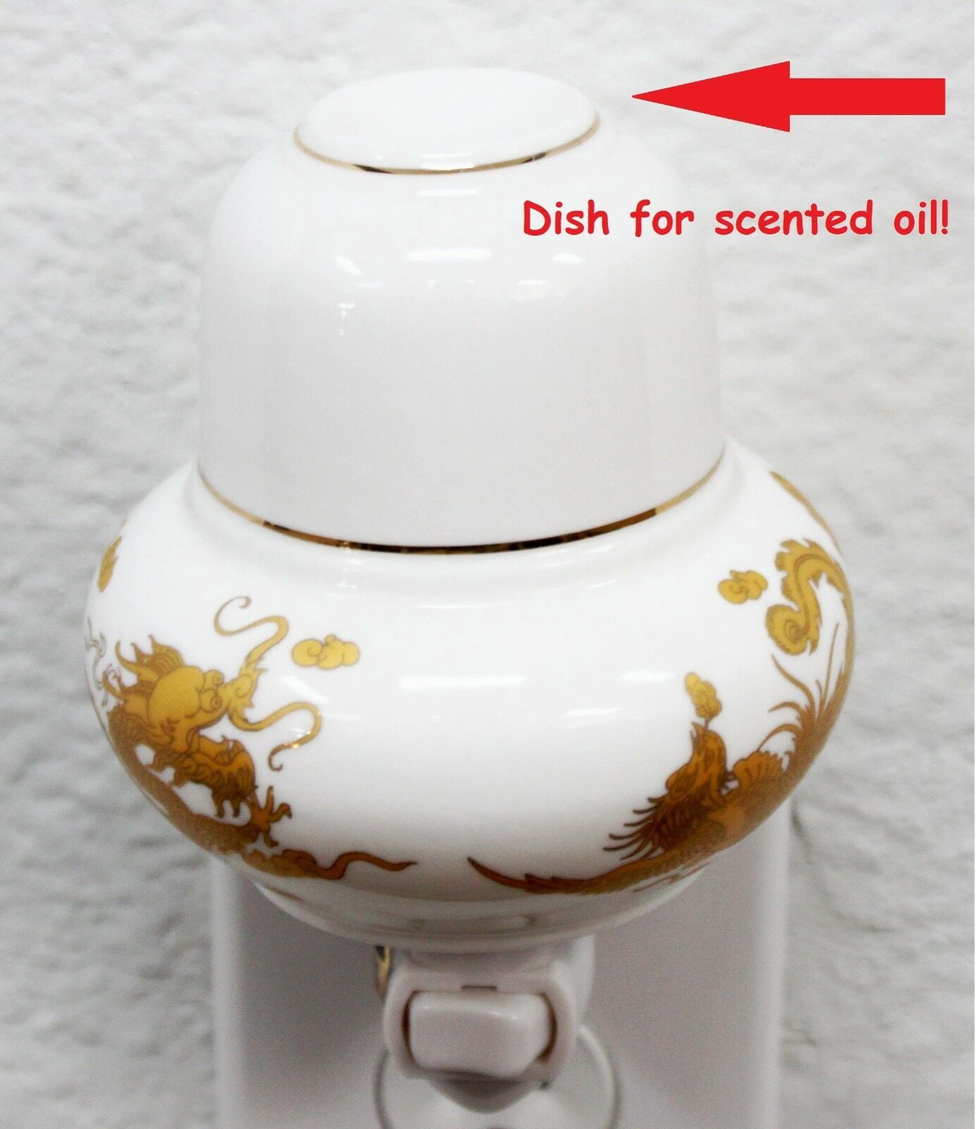 Dragon Phoenix Porcelain Night Light Lamp Candle Aromatherapy Oil Warmer Burner COD01