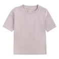 thumbnail image 4 of HAOTAGS Unisex Toddler Solid Color T-shirt with Pants Set, Boys Girls Short Sleeve Top with Pants Outfit Set Coffee, 4 of 8