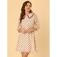 thumbnail image 2 of INSPIRE CHIC Women's Stars Dots Print Turn Down Collar Ruffled 3/4 Sleeve Dress, 2 of 5