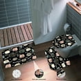 thumbnail image 4 of 4Pcs Black Pink Halloween Boo Pumpkin Bat Shower Curtain Sets with Bath Mat Rug,U-Shape Mat,Toilet Lid Cover and 12 Hooks,Home Bathroom Decor Accessories, 4 of 9