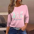 thumbnail image 6 of Idoravan Womens 3/4 Sleeve Tops And Blouses Women's Fashion Easter Printed T-shirt 3/4 Sleeves Blouse Round Neck Casual Top, 6 of 7