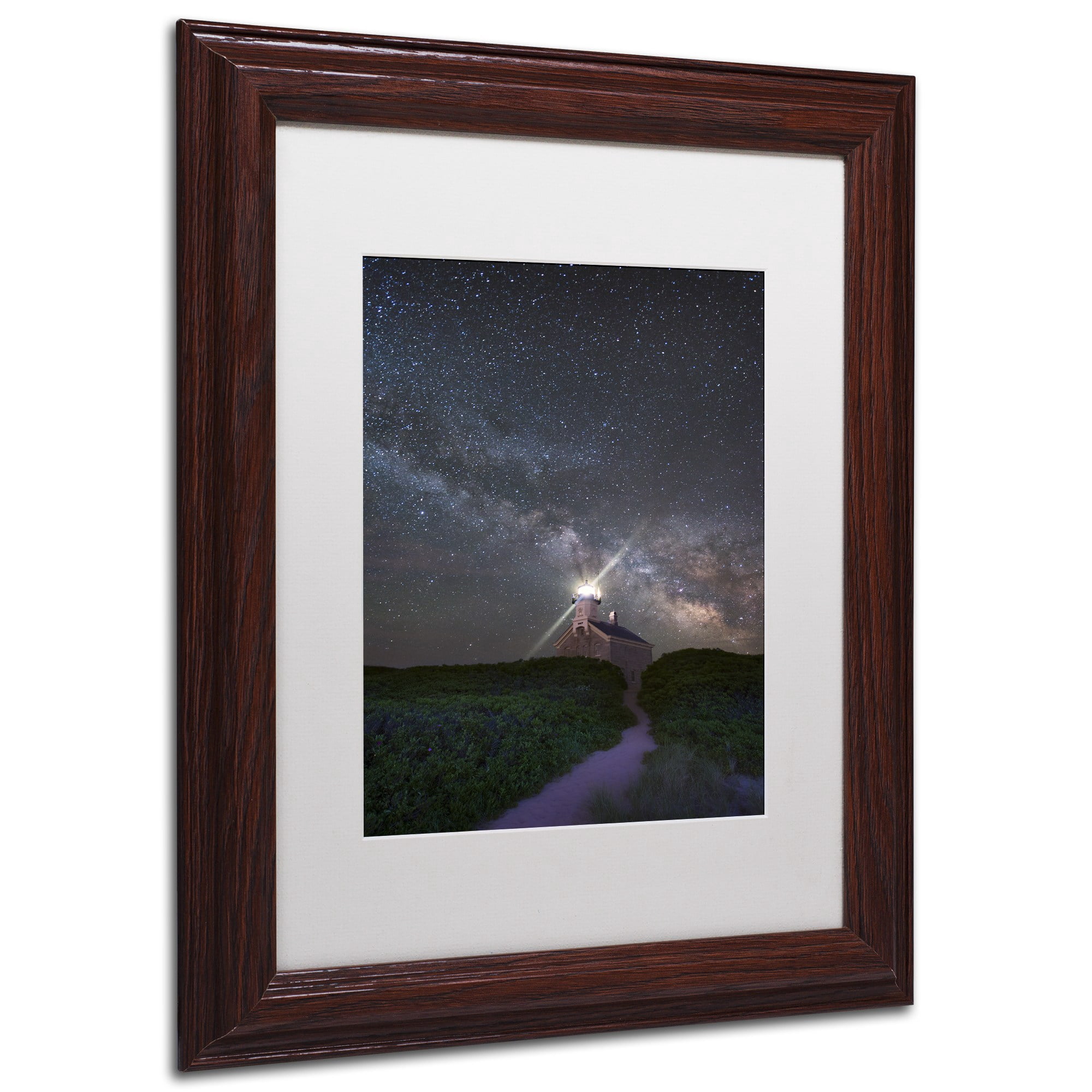 Trademark Fine Art "Follow the Light" Canvas Art by Michael Blanchette Photography White Matte, Wood Frame