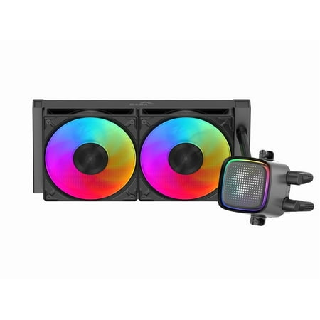 SAMA L50 240mm Liquid CPU Cooler AIO Cooler with ARGB Infinity Mirror Effect 2x120mm ARGB Light Sync with Motherboard PWM 28mm Fans Low-Noise for AMD:AM4 AM5/Intel LGA 1700/1150/1151/1200/1851
