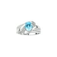 thumbnail image 1 of RYLOS Bagues pour Femmes Bague en Or Blanc 14K Pierre Précieuse Ovale 9X7MM et Diamants Design Classique Topaze Bleue de Décembre Bijoux pour Femmes Taille 8, 1 of 7