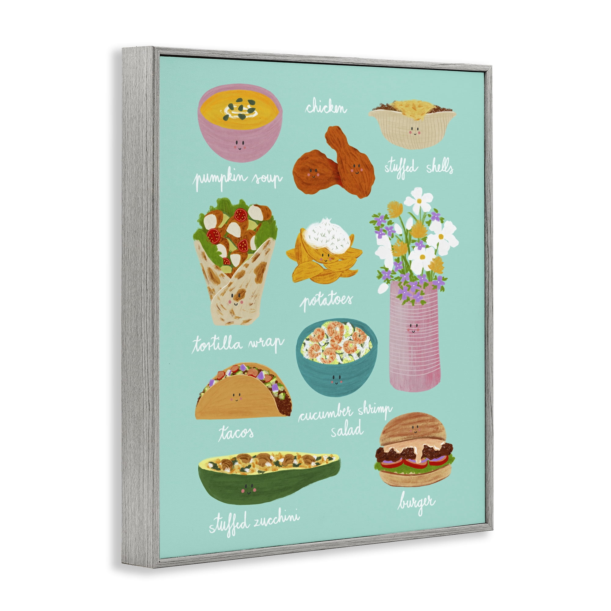 Stupell Industries Gourmet Lunch Food Collection Gray Framed Giclee Art, design by Metka Hiti
